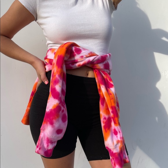 Tie Dye orange + pink crewneck - Picture 2 of 3